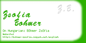 zsofia bohmer business card