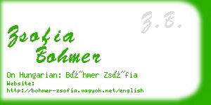 zsofia bohmer business card